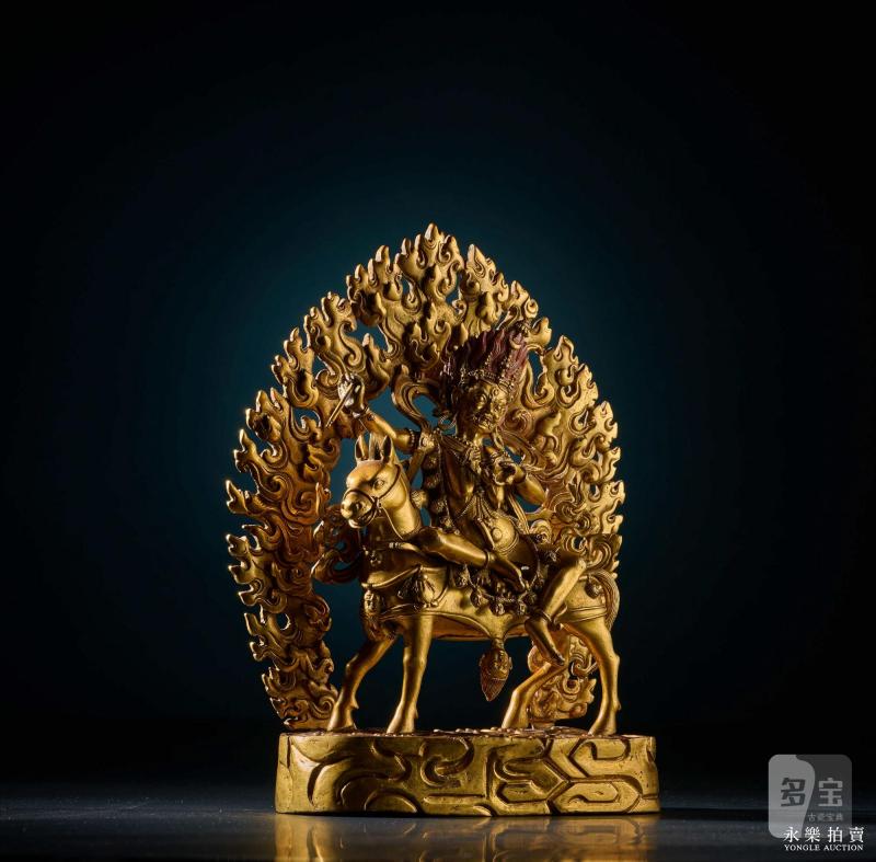 16-17世纪 （扎什伦布寺）铜鎏金吉祥天母 - 图4
